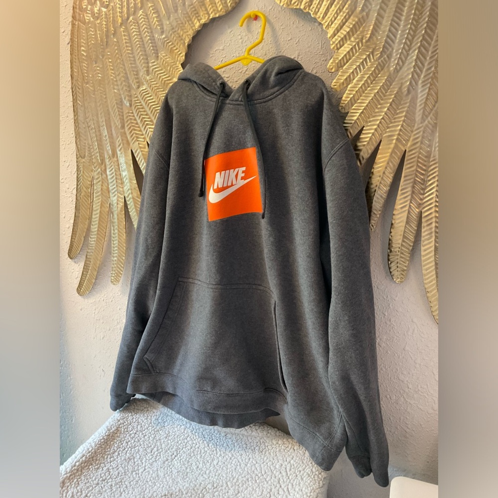 Nike | Black Tag Heavyweight Nike Swoosh Gray Hoodie Size XL graphic